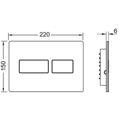 Przycisk spłukujący Solid 22x15 cm Stal nierdzewna szczotkowana Anti-fingerprint 1 stk. | 4027255064577