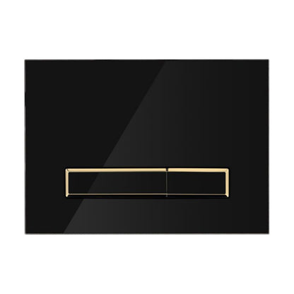 Toilet Skylleknap i Glas Sort/Guld Mat 24,5 x 17,5 cm