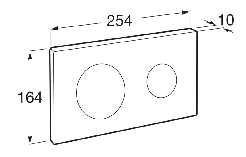WC Skylleknap Onyks 2-Knap Plast 270x180x10 mm