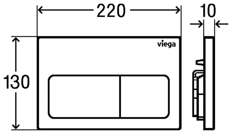 Toilet Skylleknap 2-Mængde Hvid Plast 220x130 mm