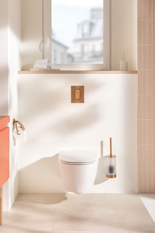 Toiletskylleknap 130x172 mm Brushed Warm Sunset 4005176529108