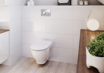 Toiletskylleknap Luna Mat/Børstet Krom Vandbesparende 1 stk.