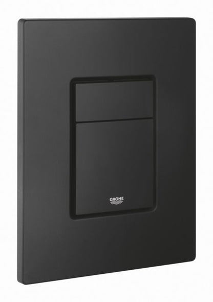 Toiletskylleknap Sort Mat 156x197 mm
