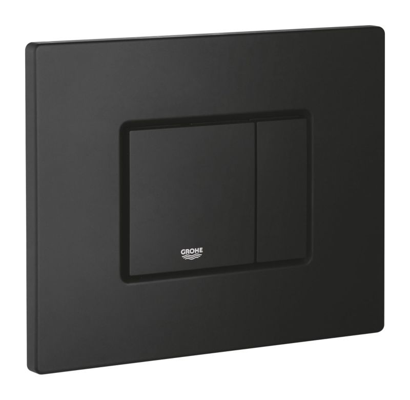 Toiletskylleknap Sort Mat 156x197 mm