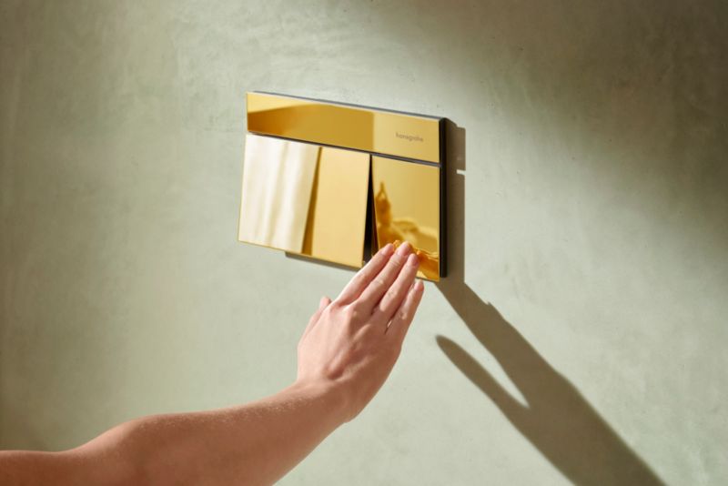 Toilet Skylleknap iFrame E Guld 230x150 mm