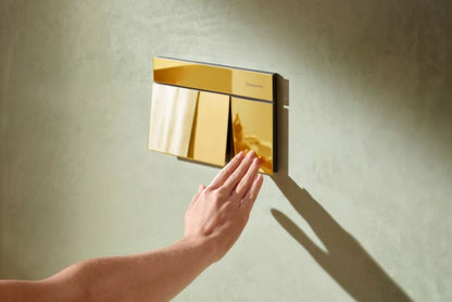 Toilet Skylleknap iFrame Element E Guld Poleret Rustfrit Stål 230x150 mm | 66003990