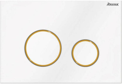 Ravak Circle WC-knap i hvid og guld