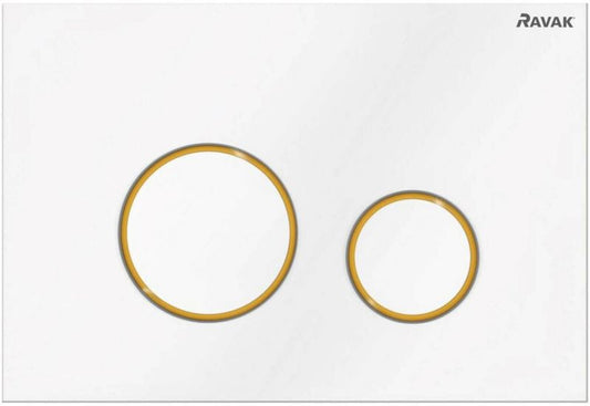 Ravak Circle WC-knap i hvid og guld