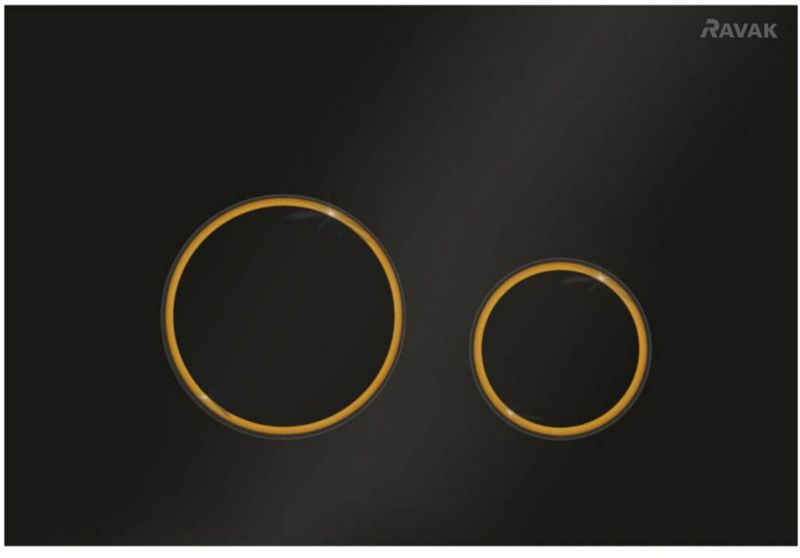 Ravak Circle WC-knap i mat-sort og guld