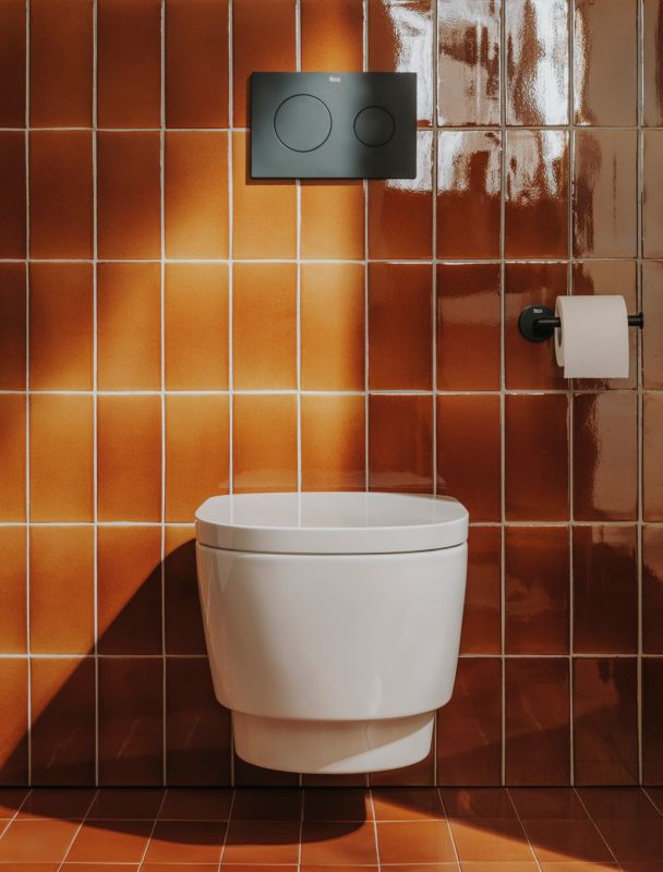 Toiletskylleknap Sort Mat 25,4 x 16,4 mm Dobbelt Skyl