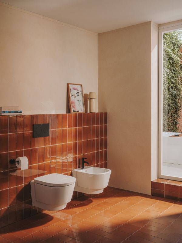Toiletskylleknap Sort Mat 25,4 x 16,4 mm Dobbelt Skyl