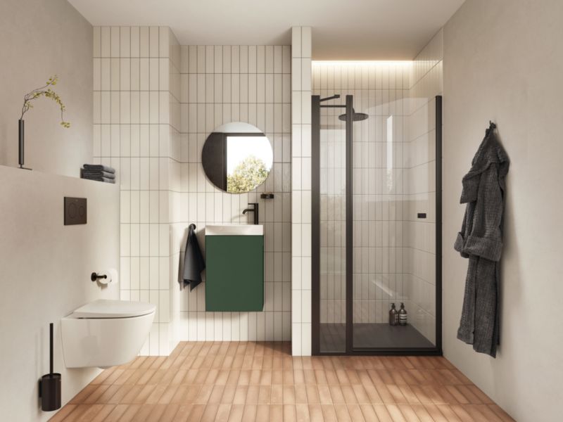 Toiletskylleknap Sort Mat 25,4 x 16,4 mm Dobbelt Skyl