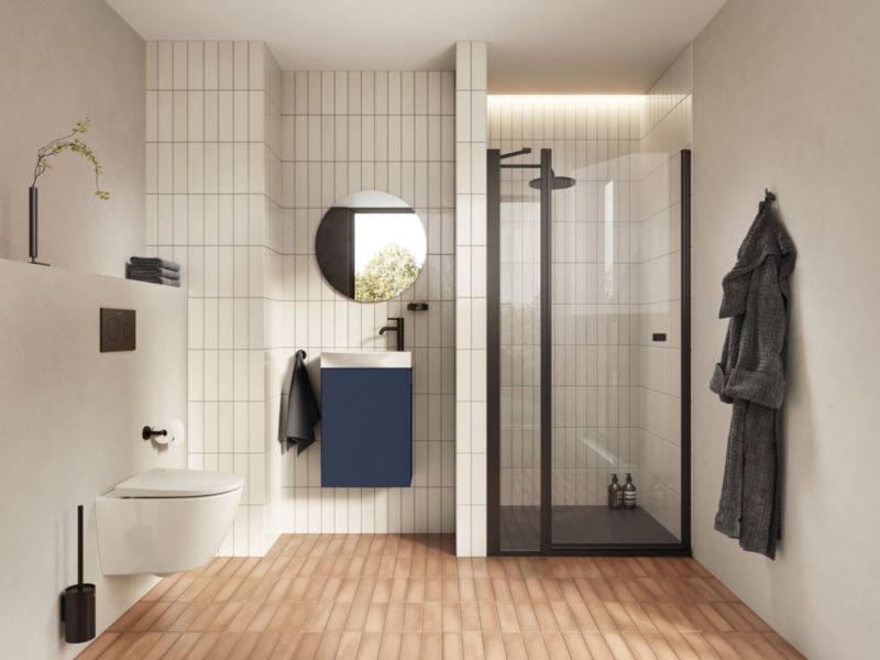 Toiletskylleknap Sort Mat 25,4 x 16,4 mm Dobbelt Skyl
