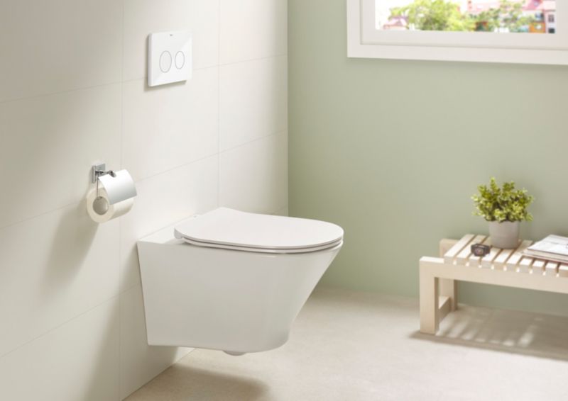 Toilet Skylleknap Hvid ABS Dobbelt Skyl 25,2 x 16,2 cm