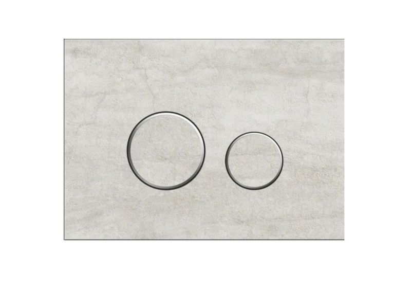 WC Trykknap Kvarts Perlegrå 175x245 mm