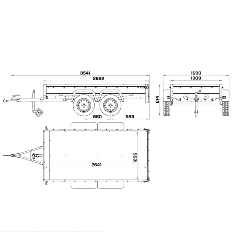 Eco 2612/2 Kipp H1100 biltrailer
