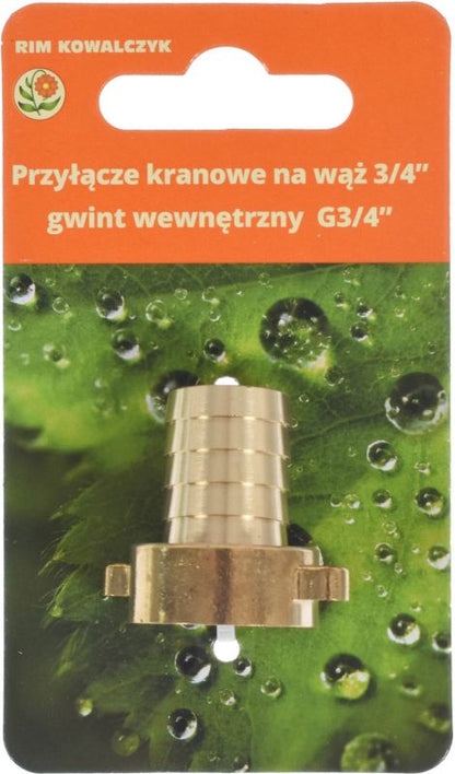 Messing haneadapter 3/4" med indvendigt gevind 3/4"