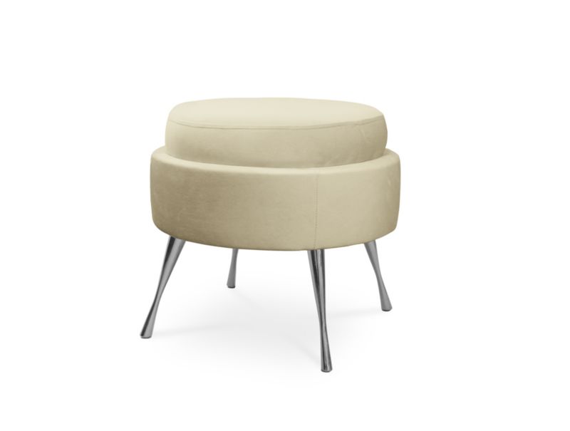 Puf Bettso Muszelka med metalben i sølv, beige, 1 stk.