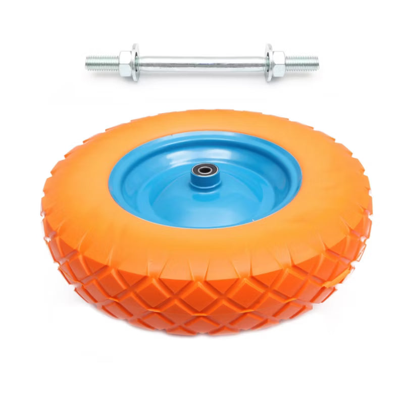 Punkteringsfrit Trillebørshjul PU 4.00-8 med Aksel 12 mm | 5907269795485