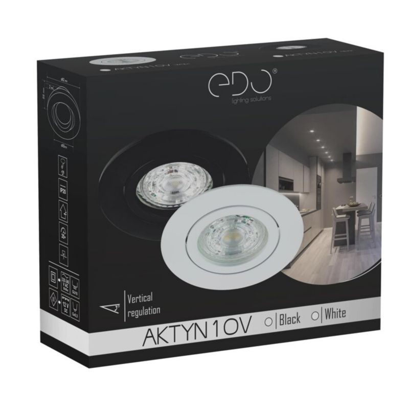 Indbygningsspot Edo Aktyn 1 Ov hvid IP20 rund loftlampe EDO777119 1 stk.