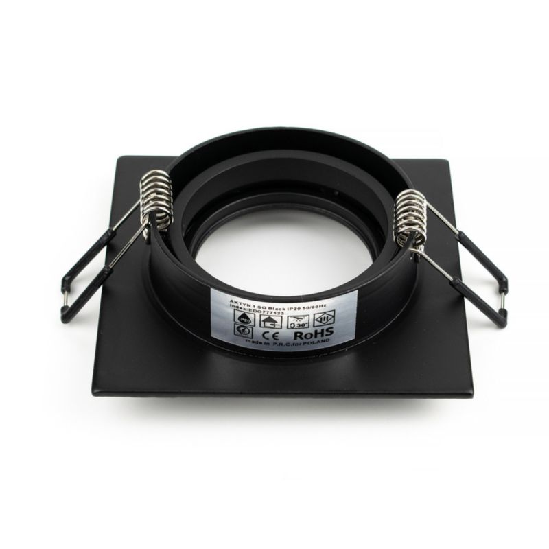 Indbygningsspot Edo Aktyn 1 Sq Black IP20 kvadratisk mat-sort EDO777123 1 stk.