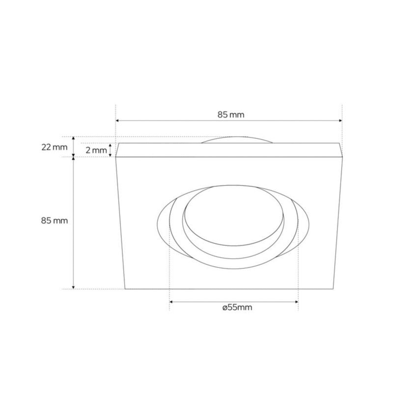 Indbygningsspot Edo Aktyn 1 Sq hvid IP20 kvadratisk loftlampe EDO777120 1 stk.