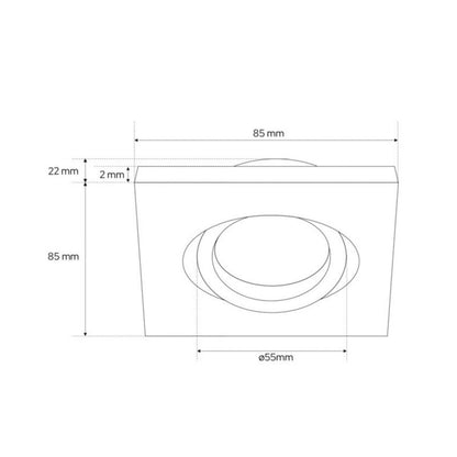 Indbygningsspot Edo Aktyn 1 Sq hvid IP20 kvadratisk loftlampe EDO777120 1 stk.