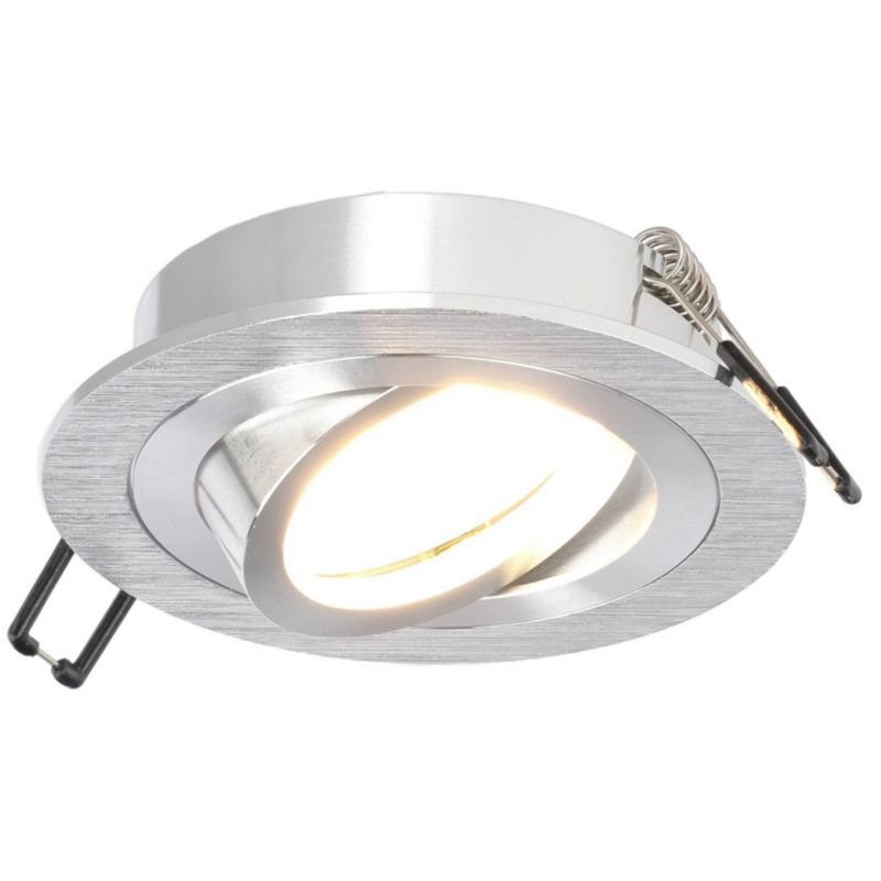Indbygningsspot Edo Ceri 1 OV Silver IP20 rund sølvbørstet EDO777140 1 stk.
