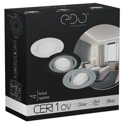 Indbygningsspot Edo Ceri 1 OV hvid IP20 rund børstet finish EDO777149 1 stk.
