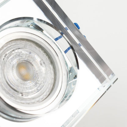 Indbygningsspot Edo Crystal Grande Silver IP20 kvadratisk glas sølv EDO777132 1 stk.