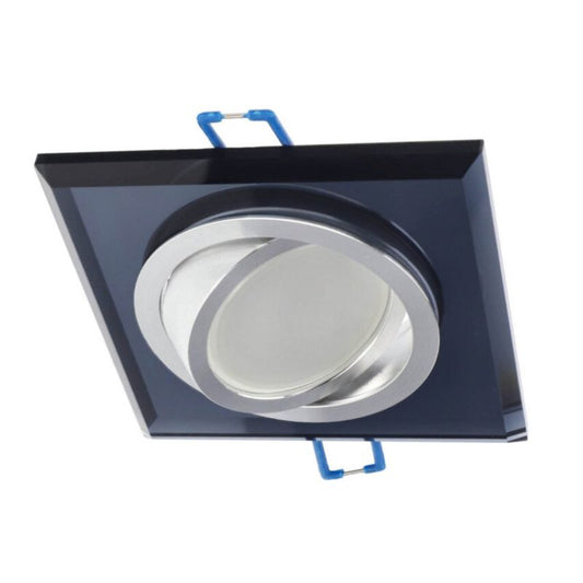 Edo indbygget loftspot Crystal R sort IP20 kvadratisk glas sort EDO777405 1 stk.