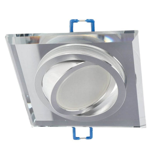 Indbygningsspot Edo Crystal R Silver IP20 kvadratisk glas sølv EDO777404 1 stk.