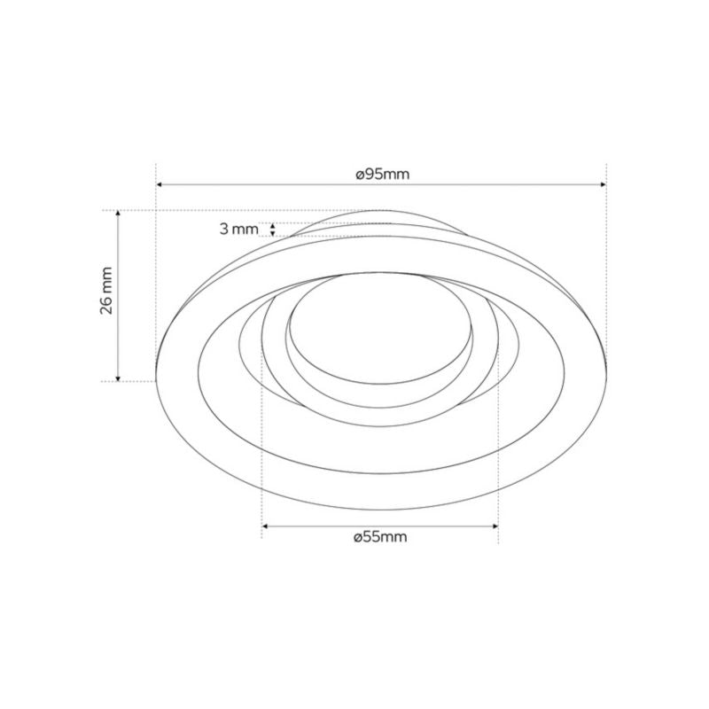 Indbygningsspot Edo Irid Black IP20 rund sort EDO777136 1 stk.