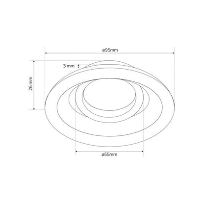 Edo indbygget rund loftspot Irid White IP20 hvid EDO777135 1 stk.