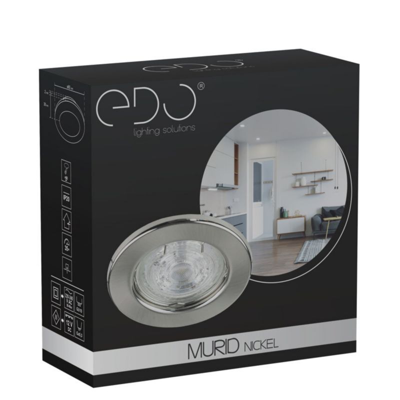 Indbygningsspot Edo Murid Black IP20 rund sort EDO777292 1 stk.