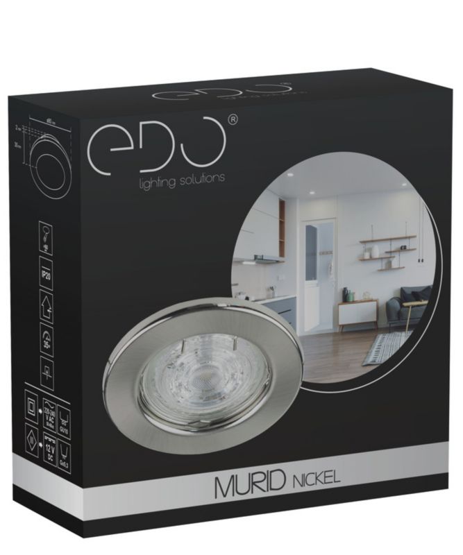 Indbygningsspot Edo Murid i nikkel IP20 rund 1 stk.