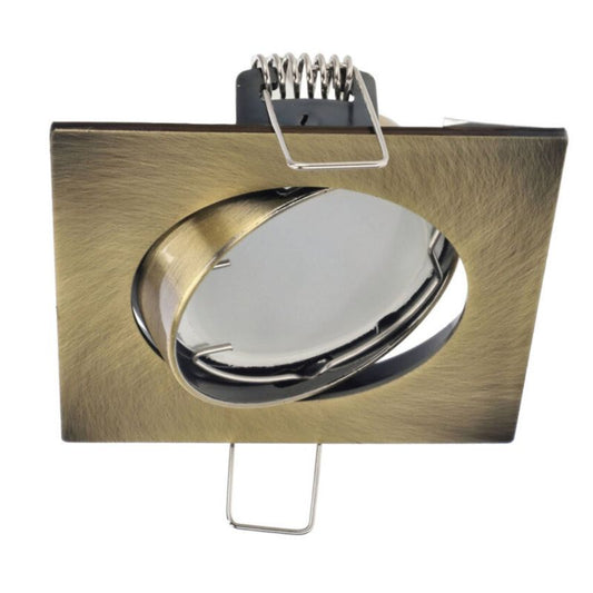 Indbygningsspot Edo Paril Brass IP20 kvadratisk justerbar loftlampe i messing EDO777322 1 stk.