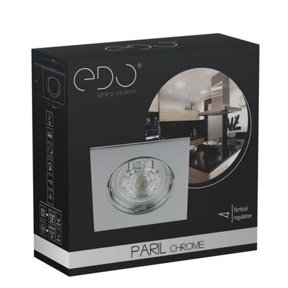 Indbygningsspot Edo Paril Chrome IP20 kvadratisk krom justerbar 1 stk.