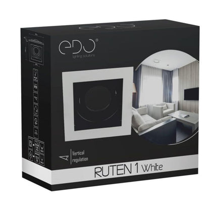 Indbygningsspot Ruten 1 White IP20 kvadratisk hvid-sort EDO777128 1 stk.