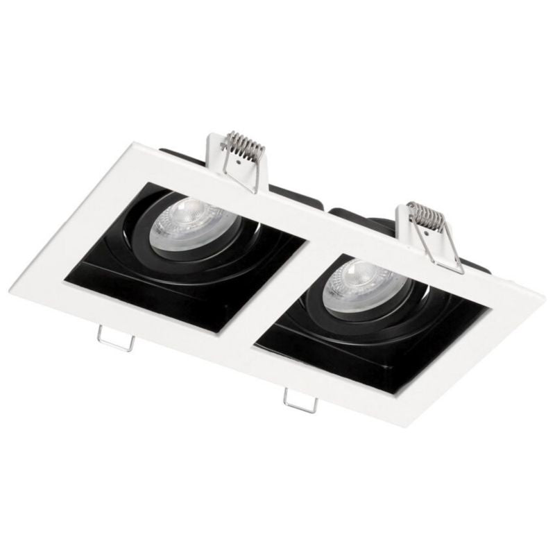 Indbygget loftspot Ruten 2 White IP20, firkantet, dobbelt, hvid-sort EDO777129, 1 stk.