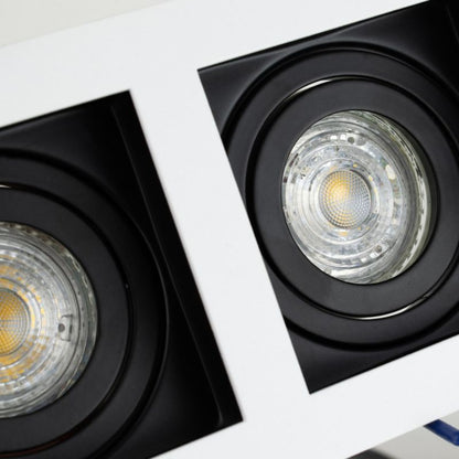 Indbygget loftspot Ruten 2 White IP20, firkantet, dobbelt, hvid-sort EDO777129, 1 stk.