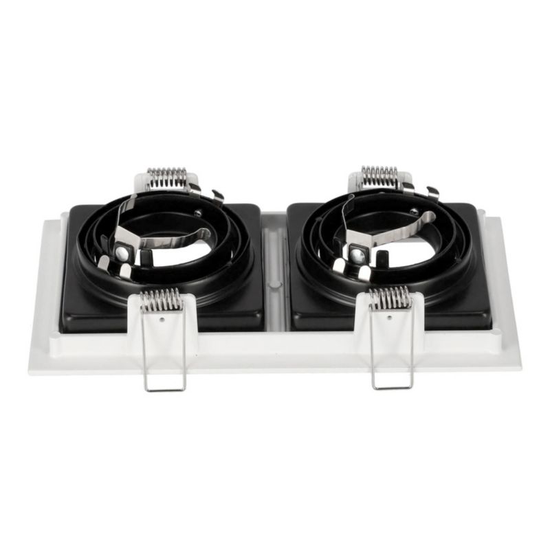 Indbygget loftspot Ruten 2 White IP20, firkantet, dobbelt, hvid-sort EDO777129, 1 stk.