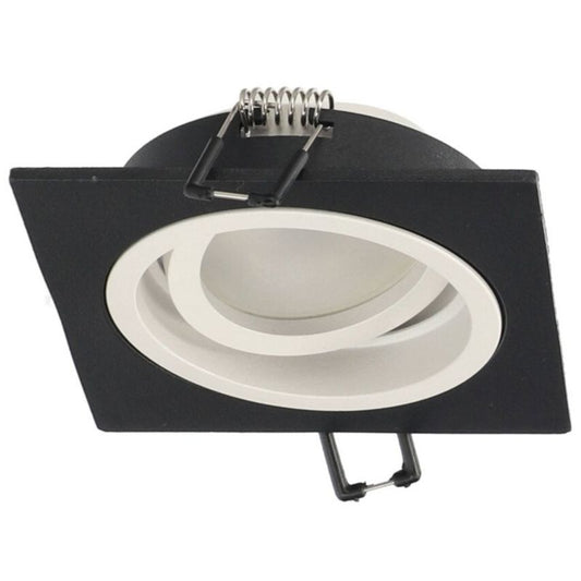 Indbygningsspot Edo Tulid Sq Black White IP20 kvadratisk sort med hvid ring EDO777534 1 stk.
