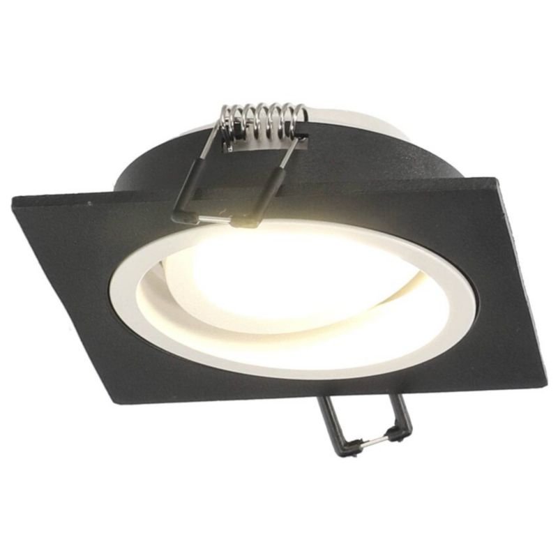 Indbygningsspot Edo Tulid Sq Black White IP20 kvadratisk sort med hvid ring EDO777534 1 stk.