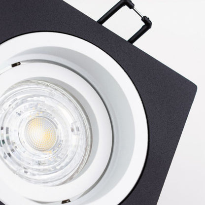 Indbygningsspot Edo Tulid Sq Black White IP20 kvadratisk sort med hvid ring EDO777534 1 stk.