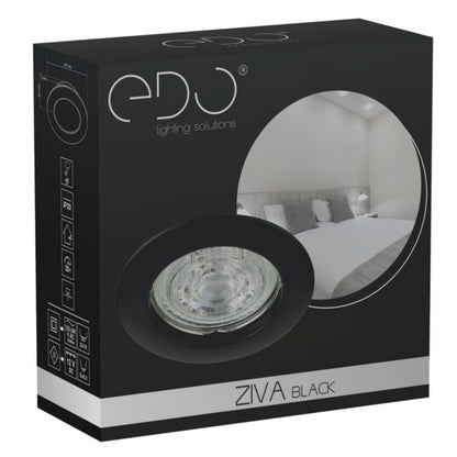 Indbygningsspot Edo Ziva Black IP20 rund sort EDO777308 1 stk.