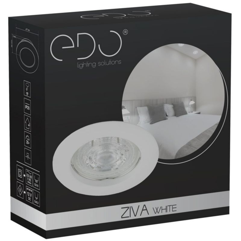 Indbygningsspot Edo Ziva White IP20 rund hvid EDO777307 1 stk.