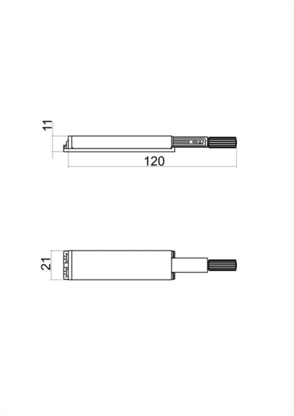 Push-to-open Beslag Turun 120x21 mm Sølv