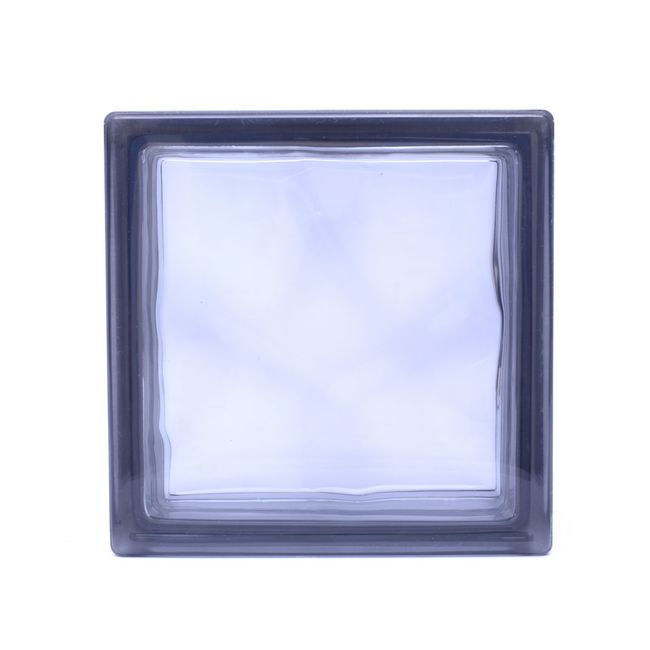 Seves gråtonet glasblok 19 x 19 x 8 cm