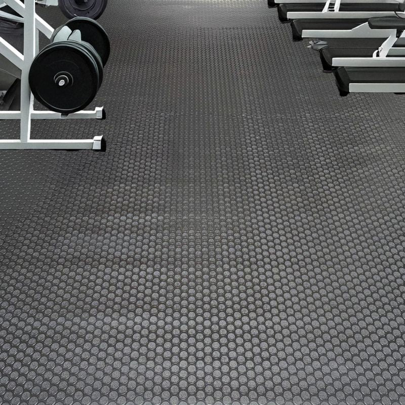 PVC-gulvbelægning med knopmønster 200 cm Mat sort | 5063022700568